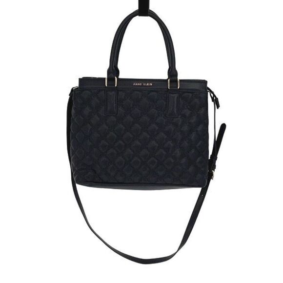 Ann Klein Womens Quilted Double‎ Handles Satchel Bag Black One Size NWOT - Picture 6 of 11